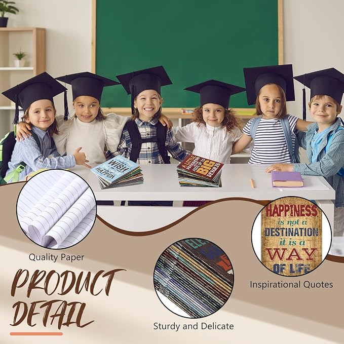 Yeaqee 72 Pcs Motivational Pens Notepads Gifts Set Inspirational Quote Ballpoint Pen Small Notebook Mini Journal Bulk Gifts for Teacher Coworker Gifts Women Office School(Motivational)