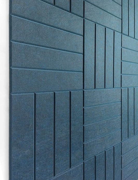 Large Cork Board Alternative - 12-Pack Felt Wall Tiles with Safe Removable Adhesive Tabs, Cork Wall Tiles Bulletin Board Home Office Essentials - Prussian Blue