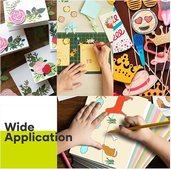 60 Sheets HTVRONT Colored Cardstock Paper - Assorted 23 Colors Cardstock A4 Size 230gsm Thick Cards for Card Making, DIY Craft, Decors and Paper Crafting Printer