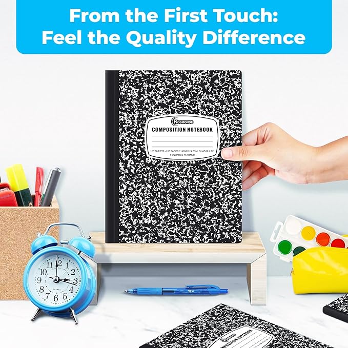 2000 Pack (Pallet) Composition Notebooks Bulk, Quad Ruled, Full Pallet of Composition Notebooks, 200 Pages (100 Sheets), 9-3/4 x 7-1/2, Bulk Notebooks for School & College, 4-7 Days Transit