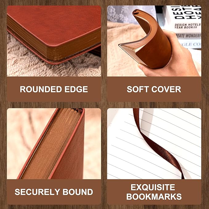 Leather Journal for Men Soft Cover 256 Pages Lined Journals for Writing A5 Lion Journaling Notebooks Vintage Inspirational Diary, 5.7" x 8.3", Red