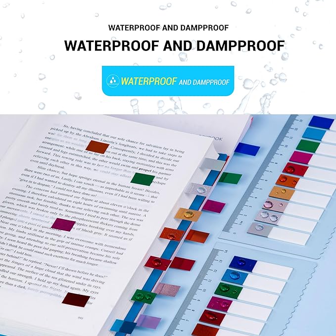 Golcellia 1000 Pieces Sticky Tabs Diamond Laser Page Markers, Transparent Sticky Note Tabs Colored Writable and Repositionable Index Tabs, Tabs for Annotating Books