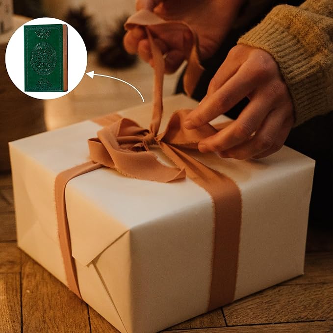 CAGIE Lined Journal for Men Soft Cover Notebook Leather Journals for Writing, 180 Lay Flat Vintage Mens Journal Personal Diary, 5.7'' X 8.3'', Dark Green