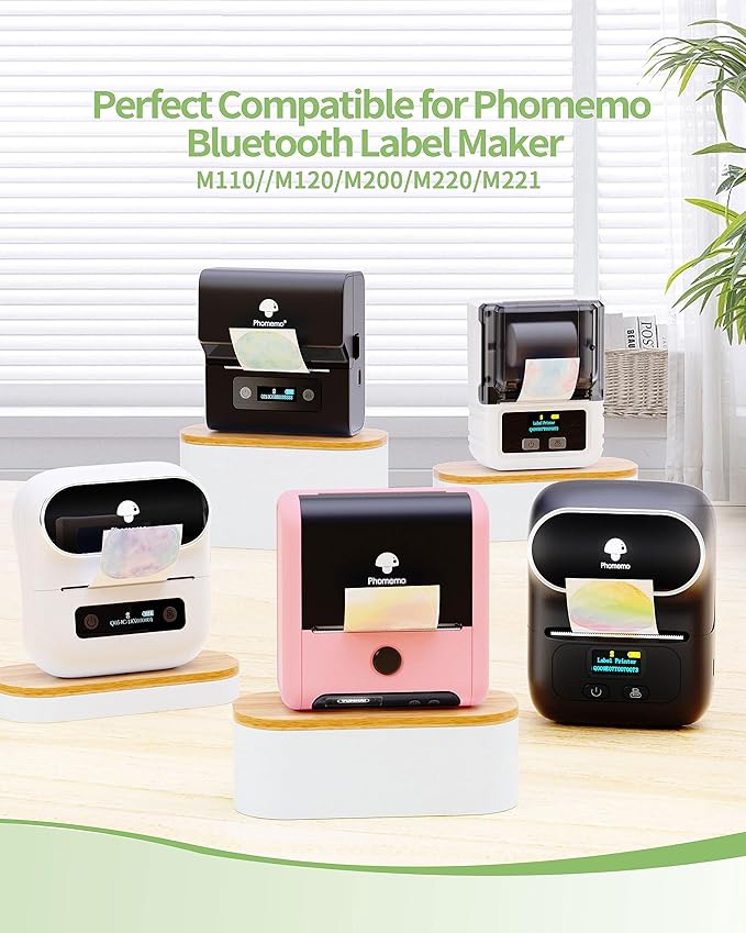 3 Roll Thermal Labels for Phomemo M110/M221/M220/M120/M200/M110S Label pirnters,1.18" x 0.79" (30x20mm),Tape Self-Adhesive Thermal Paper for Barcode,QR Code,320 Labels/Roll Black on White