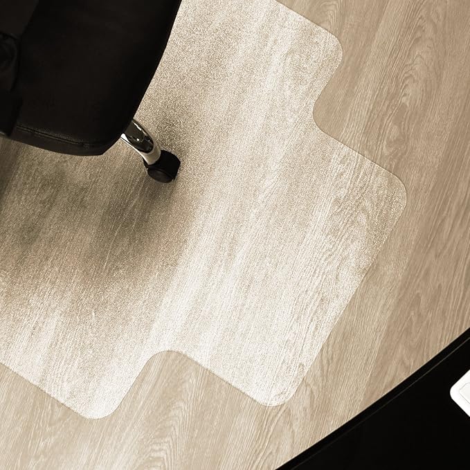 Marvelux Enhanced Polymer Eco-Friendly Durable Office Chair Mat for Hardwood Floors 36" x 48", Hard Floor Protector, Rectangular with Lip, Transparent, Shipped Flat, No Unrolling, Multiple Sizes