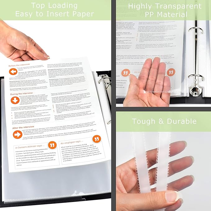 Office Werks 500 Pack of Heavyweight Sheet Protectors, 8.5" X 11" Heavy Duty Clear, Plastic Sheet Sleeves for 3 Ring Binder, Durable Top Loading Paper Protector with Reinforced Holes, Archival Safe