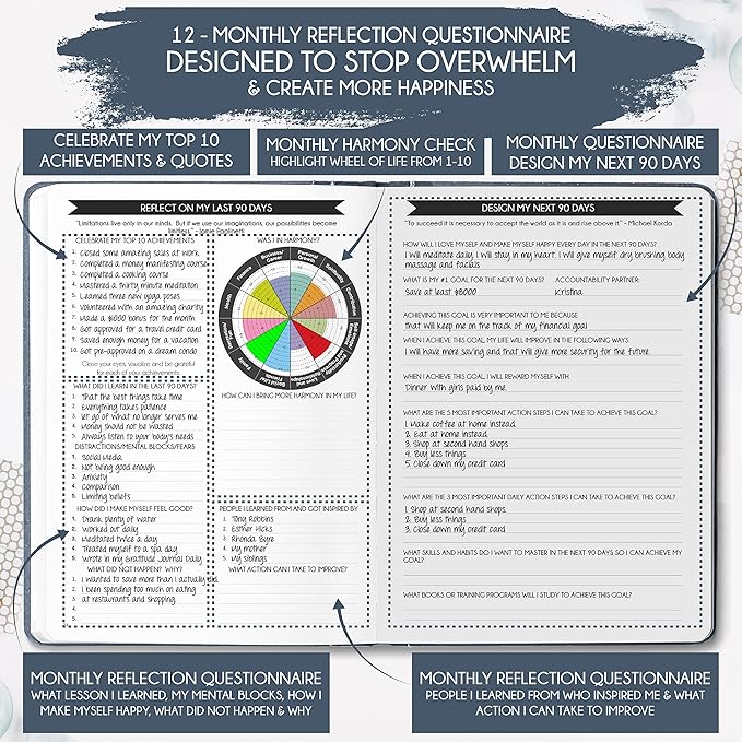 Harmony Goal Planner - A 12 Month Journey to Bring Harmony in Your Life, Increase Productivity, Passion, Success & Happiness - Life Planner, Habit-Tracker, Gratitude Journal & Organizer