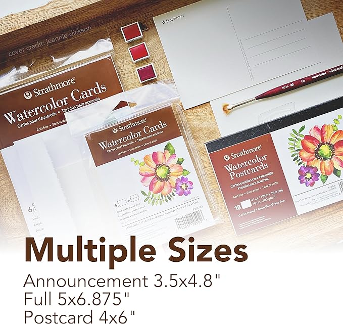 Strathmore Watercolor Cards, 5x6.875 inches, 100 Pack, Envelopes Included - Blank Greeting Cards for Weddings, Events, Birthdays
