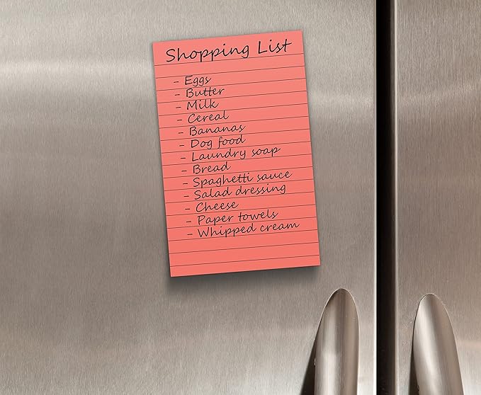 Better Office Products Lined Sticky Notes, 4 x 6, 10 Pack, 500 Sheets (50/Pad), Self Stick Notes with Lines, 6 Bright Assorted Colors, Post Memos, Strong Adhesive, 10 Pads