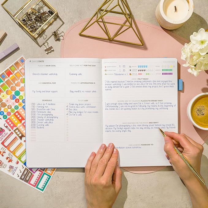 Clever Fox Self-Care Journal – Wellness & Daily Reflection Notebook – Mental Health & Personal Development Journal – Self-Care, Meditation & Mood Journal for Women & Men – Large (Periwinkle)