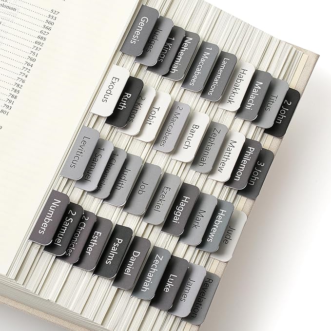 Mr. Pen- Bible Tabs, 75 Tabs, Gray, Laminated Bible Tabs for Women and Men, Bible Tabs for Study Bible, Bible Index Tabs, Bible Book Tabs, Bible Labels Tabs, Mr Pen Bible Tabs