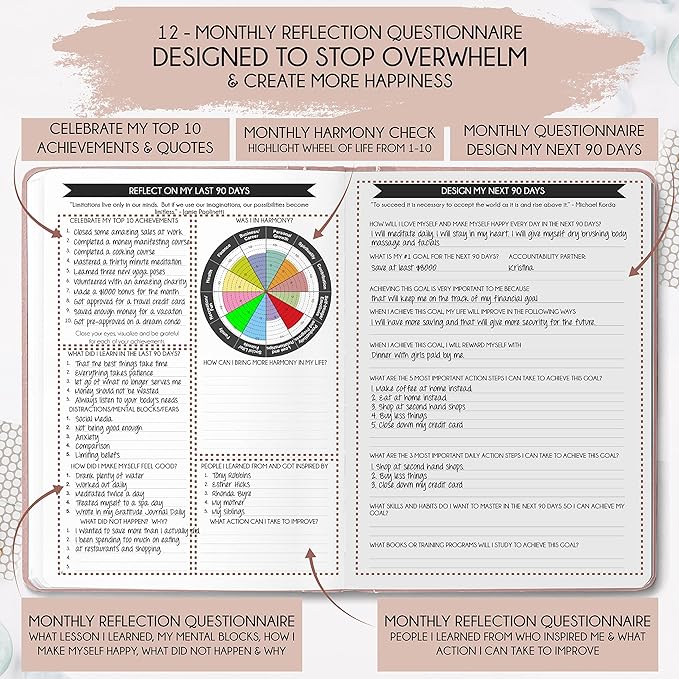 Goal Planner & Life Planner - A 12 Month Journey to Bring Harmony In Your Life, Increase Productivity, Passion, Success & Happiness - Productivity Planner, Habit-Tracker, Gratitude Journal & Organizer