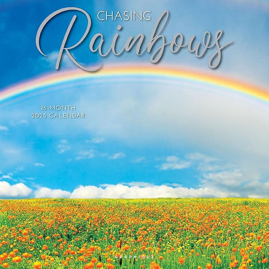Graphique 2025 Chasing Rainbows Wall Calendar | 12” x 12” | Thick Paper | Home & Office Organizer | Large Monthly Grid | 3 Languages & Marked Holidays | 4 Month Preview Page for 2026