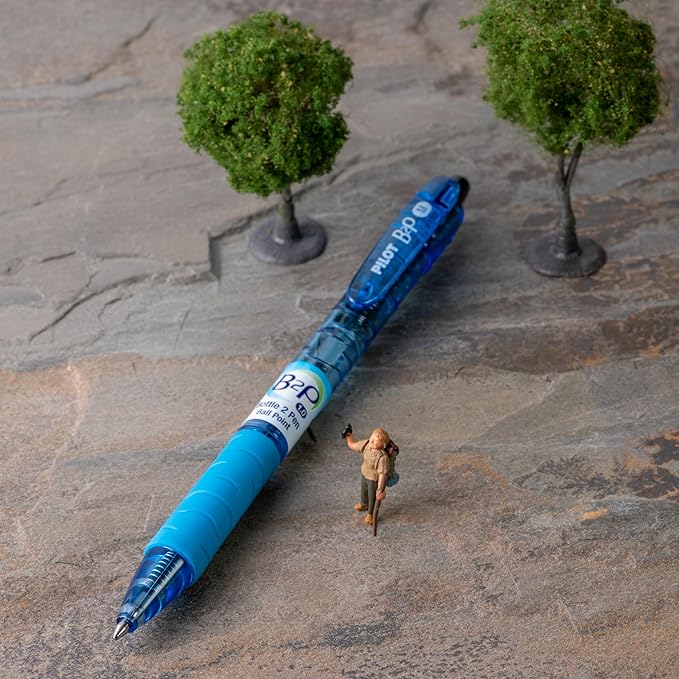 PILOT B2P - Bottle to Pen Refillable & Retractable Ball Point Pen Made From Recycled Bottles, Medium Point, Black Ink, 5-Pack (32812)