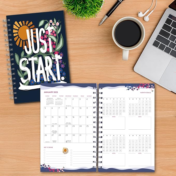Goal Getter 2025 Weekly & Monthly Planner, 16-Month Lifestyle Planner: September 2024 - December 2025, 9" x 6" - Just Start
