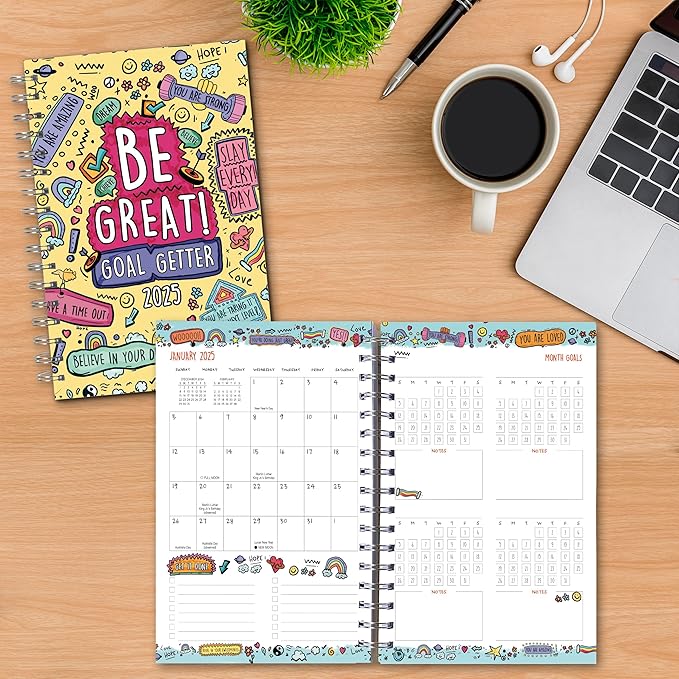 Goal Getter 2025 Weekly & Monthly Planner, 16-Month Lifestyle Planner: September 2024 - December 2025, 9" x 6" - Be Great