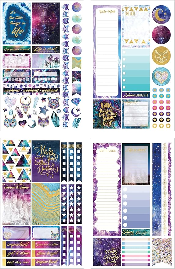 Paper House Productions STPL-0019E STPL-0019 Stargazer Weekly Kit Planner Stickers, 3-pack, 3 Count