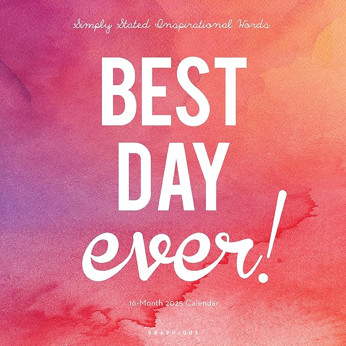 Graphique 2025 Best Day Ever Wall Calendar | 12” x 12” | Thick Paper | Home & Office Organizer | Large Monthly Grid | 3 Languages & Marked Holidays | 4 Month Preview Page for 2026