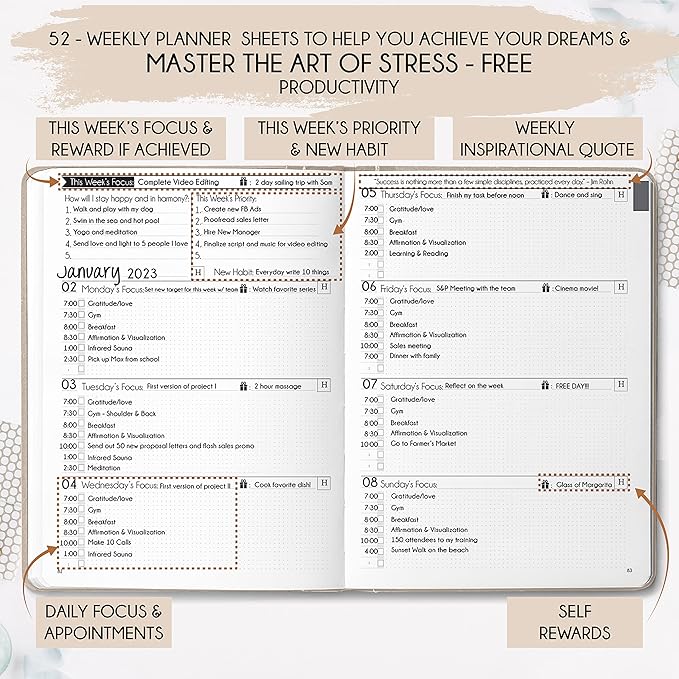 Harmony Goal Planner - A 12 Month Journey to Bring Harmony In Your Life, Increase Productivity, Passion, Success & Happiness - Life Planner, Habit-Tracker, Gratitude Journal & Organizer (Undated)