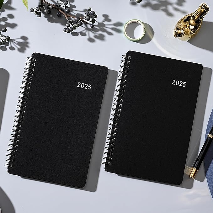 2025 Planner - 2025 Planner Weekly and Monthly, Jan 2025 - Dec 2025, 5" x 8", Twin-Wire Binding, Holidays, Back Pocket, Thick Paper, Classic Black