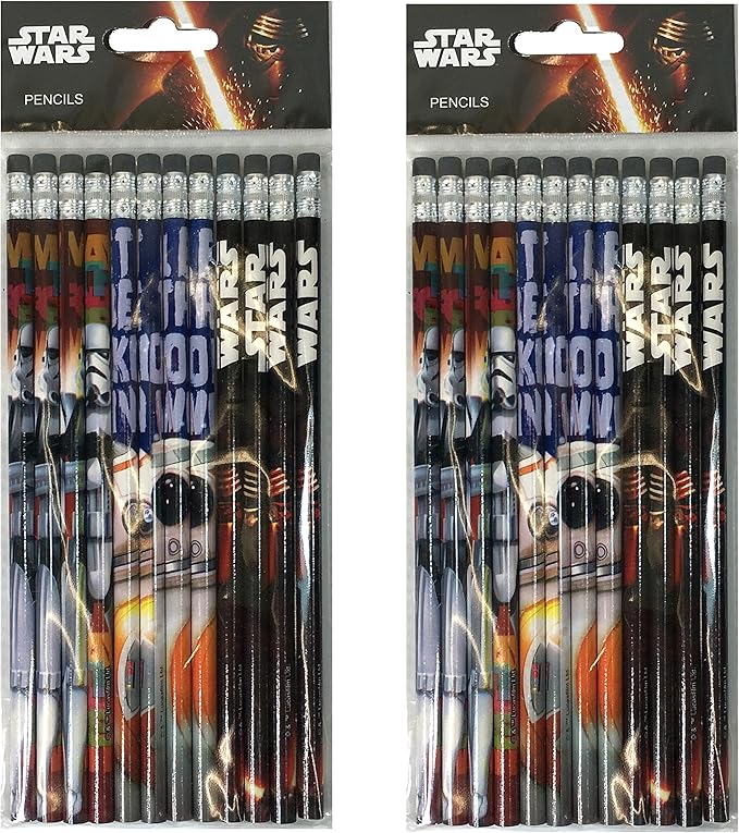 Disney Star Wars "The Force Awaken" No. 2 Lead Wood Pencils (24 Pieces)