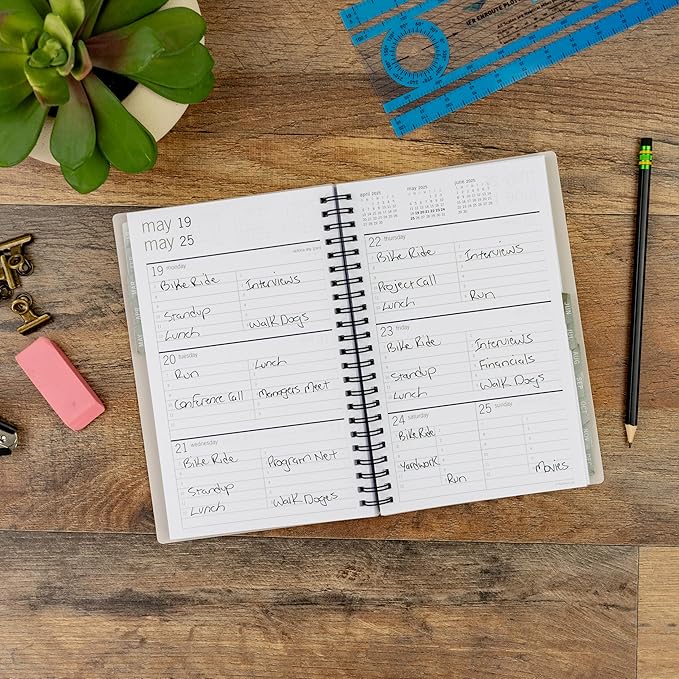 PlanAhead 2025 Planner - 8"x5.5" 18 Month Weekly & Monthly Academic Planner Notebook with Tabs - Spiral Calendar Agenda for School, Work & Office - No Color Selection Available, Chosen Randomly (Random 2025)