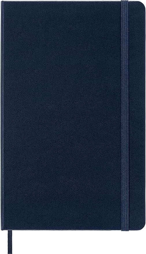 Moleskine Classic Notebook, Hard Cover, Large (5" x 8.25") Squared/Grid, Sapphire Blue, 240 Pages