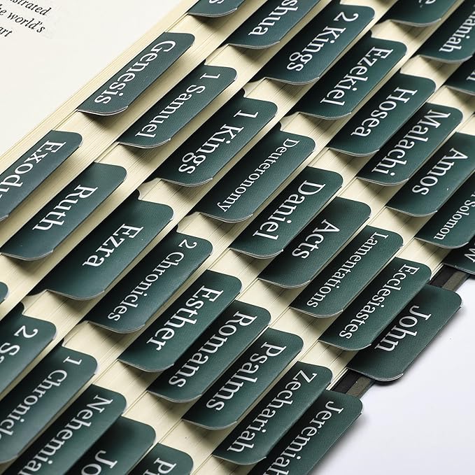 Mr. Pen- Bible Tabs, 75 Tabs, Charcoal Emerald, Laminated Bible Tabs for Women and Men, Bible Tabs for Study Bible, Bible Index Tabs, Bible Book Tabs, Bible Labels Tabs, Mr Pen Bible Tabs