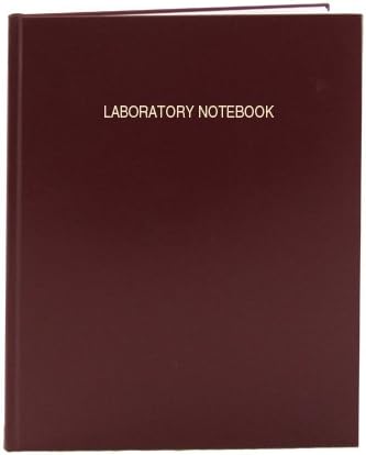 BookFactory Lab Notebook - 48 Pages (.25" Grid Format), 8" x 10", Burgundy Cover, Section Sewn Hardbound Laboratory Notebook (LIRPE-048-SGR-A-LMT1)