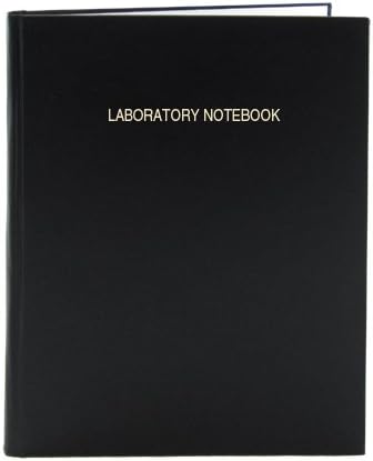BookFactory Black Lab Notebook - 96 Pages (.25" Grid Format), 8" x 10", Black Cover, Hardbound (LIRPE-096-SGR-LKT1)