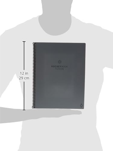 Rocketbook Fusion Reusable Undated Productivity Planner, Letter Size 8.5x11, Gray - Goals, Monthly and Weekly Calendar, Daily To-do List, Lined and Dotted Notes Pages (Pack of 32)
