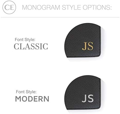 CASE ELEGANCE Full Grain Premium Leather Refillable Journal Cover with A5 Lined Notebook, Pen Loop, Card Slots, Brass Snap (Monogrammed Black)