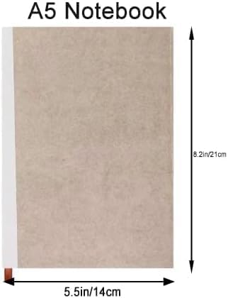 Blank Refill Paper for Hardcover Leather Notebook, A5 Unlined Refill Page for Refillable Sketchbook with Pocket, 240 Pages Notebook Paper for Drawing with Ribbon Bookmark