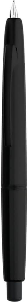 Majohn A2 Retractable Fountain Pen Extra Fine Nib with Box, Press Black Resin Ink Pen with Converter Writing Set (Black Clip Version)
