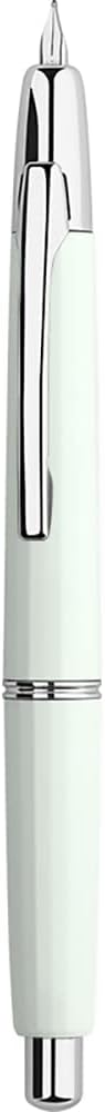 Majohn A2 Press Fountain Pen Extra Fine Nib with Box, Retractable White Resin Ink Pen with Converter Writing Pen Set (Silver Clip Version)