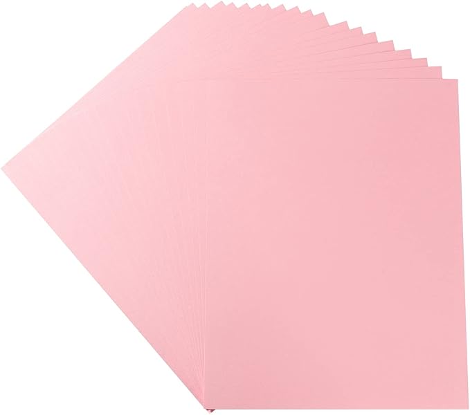 20 Sheets Colored Thick Paper Cardstock Blank for DIY Crafts Cards Making, Invitations, Scrapbook Supplies (Pink, 8.5 x 11 inches)