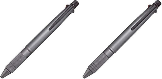 uni Jetstream 4&1 Metal Edition, 0.5mm Ballpoint Pen (Black, Red, Blue, Green) and 0.5mm Mechanical Pencil, Gun Metallic (MSXE52000A05.43) (Pack of 2)