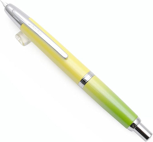 JINHAO 10 Press Fountain Pen, Retractable Metal Pen with Ink Converter (EF Nib 0.38mm, Gradient Green)
