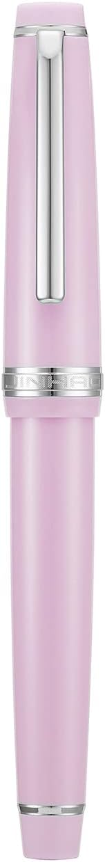 Jinhao 82 Pink Acrylic Fountain Pen, Iridium Extra Fine Nib Classic Design Smooth Writing Pen with Ink Converter (Silver Trim)