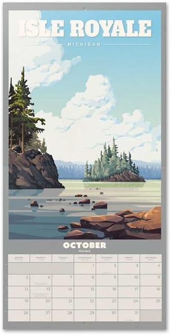 USA National Parks Wall Calendar 2025 12" x 12" FSC® Plastic Free - Week Starts On Sunday | Square Wall Calendar 2025 | Family Planner Calendar 2025 | National Parks Calendar 2025