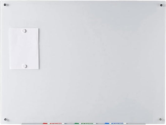 Audio-Visual Direct Magnetic Ultra White Glass Dry-Erase Board Set - 40" x 30" - Includes Magnets, Hardware & Marker Tray