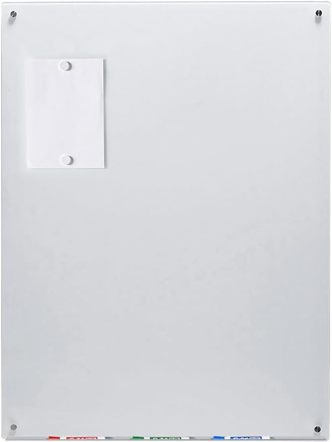 Audio-Visual Direct Magnetic Ultra White Glass Dry-Erase Board Set - 40" x 35" - Includes Magnets, Hardware & Marker Tray