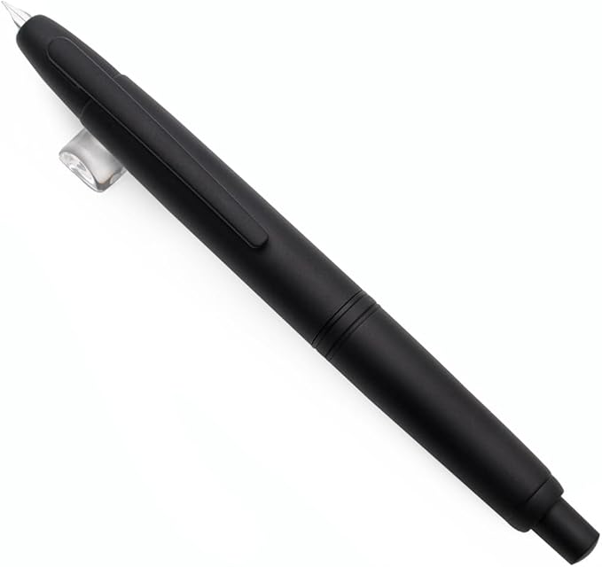 JINHAO 10 Press Fountain Pen, Retractable Metal Pen with Ink Converter (EF Nib 0.38mm, Matte Black)
