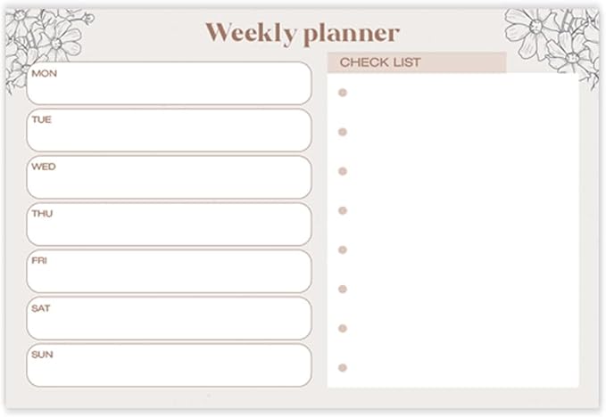 GEEKBEAR Dry Erase Refrigerator Calendar with 3 Markers - Attachable to Any Fridge with Special Suction Cups - Monthly and Weekly Designs, Acrylic - 15.7" x 10.6" (09. Flower, Weekly)