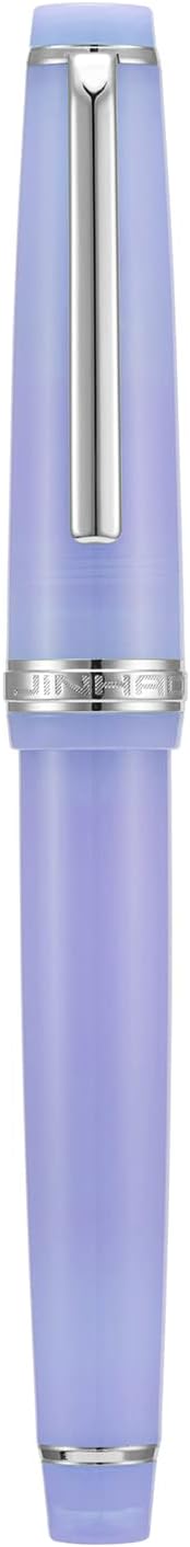 Jinhao 82 Acrylic Fountain Pen, Iridium Fine Nib with Ink Converter, Transparent Purple Classic Design Smooth Writing Pen (Silver Trim)