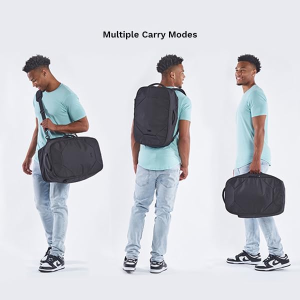 Knack Convertible Duffel Laptop Backpack, Expandable Travel Duffel Bag With 6 Day Outfit Capacity, Large Laptop Duffel Bag for Everyday Travel, Gym, and Work (Stealth Black)