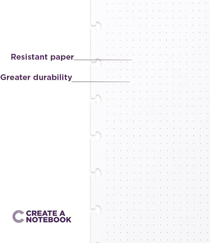 Discbound Notebook Refills Paper Dotted - Paper Size 7.87 x 10.82 inches for Custom Discbound Notebook, Planner or Daily Use – 90 GSM Custom Note-Taking System Discbound Inserts – 30 Sheets