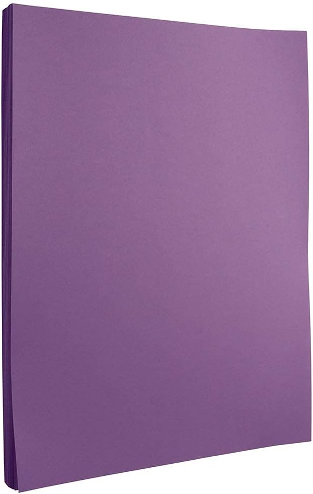 JAM PAPER Colored 24lb Paper - 90 gsm - 8.5 x 11 - Violet Recycled - 50 Sheets/Pack