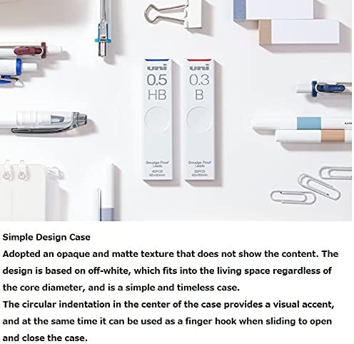 Uni Japan, Uni Mechanical Pencil Core Lead Refill Smudge-Proof 0.5 2B Sliding Case UL-S-0.5-402B 3 Packs 120pcs With Kanji LOVE Sticker