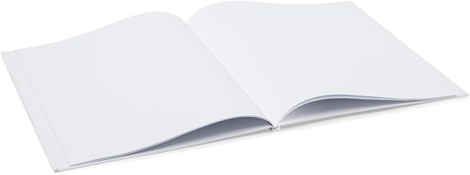 Paper Junkie 8.5x11 inch White Blank Hardcover Books for Kids to Write Stories, Unlined Scrapbook and Journal - 18 Sheets/36 Pages Each - Pack of 3